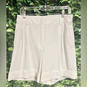 Rachel Zoe Dressy Shorts White High Rise Pleated Front Womens 6